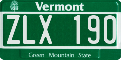 VT license plate ZLX190