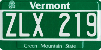 VT license plate ZLX219