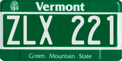 VT license plate ZLX221