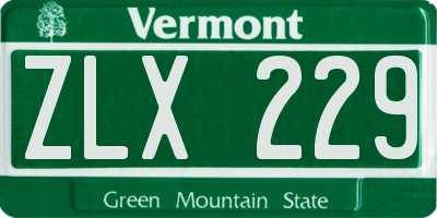VT license plate ZLX229