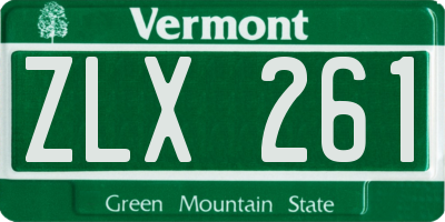 VT license plate ZLX261