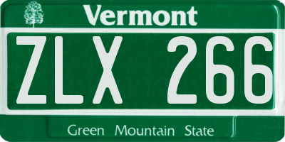 VT license plate ZLX266
