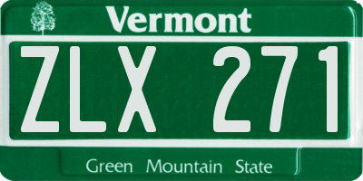 VT license plate ZLX271