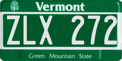 VT license plate ZLX272