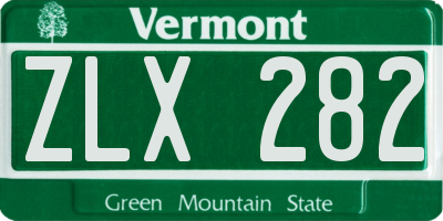 VT license plate ZLX282