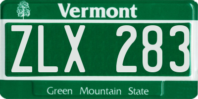 VT license plate ZLX283