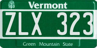VT license plate ZLX323