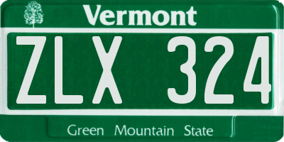 VT license plate ZLX324