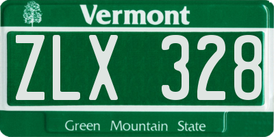 VT license plate ZLX328