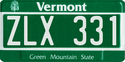 VT license plate ZLX331