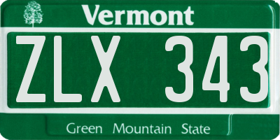 VT license plate ZLX343