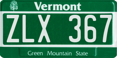 VT license plate ZLX367
