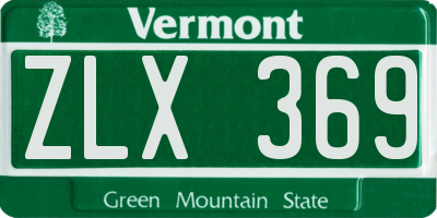 VT license plate ZLX369