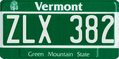 VT license plate ZLX382