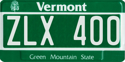 VT license plate ZLX400