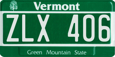 VT license plate ZLX406