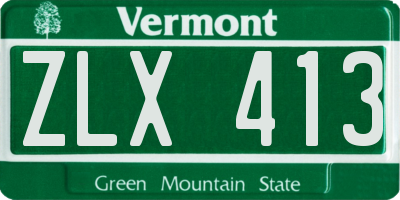 VT license plate ZLX413