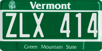 VT license plate ZLX414