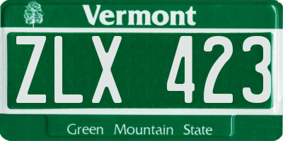 VT license plate ZLX423
