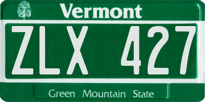 VT license plate ZLX427