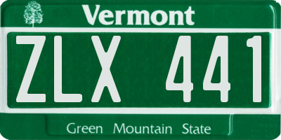 VT license plate ZLX441