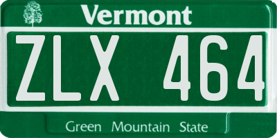 VT license plate ZLX464