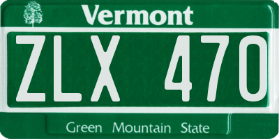VT license plate ZLX470