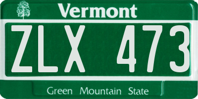 VT license plate ZLX473