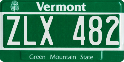 VT license plate ZLX482