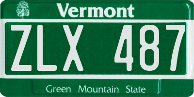 VT license plate ZLX487