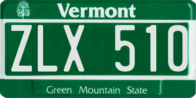 VT license plate ZLX510
