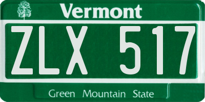 VT license plate ZLX517