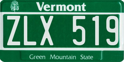 VT license plate ZLX519