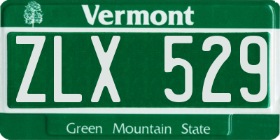 VT license plate ZLX529