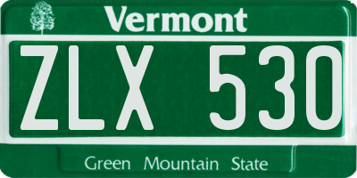 VT license plate ZLX530