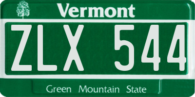 VT license plate ZLX544