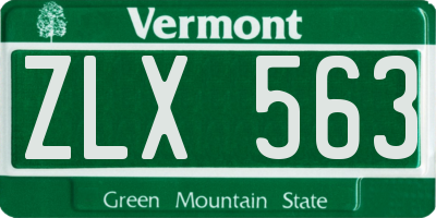 VT license plate ZLX563