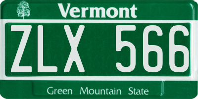 VT license plate ZLX566
