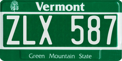 VT license plate ZLX587