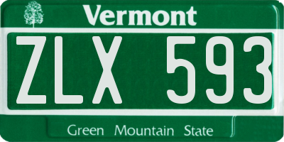 VT license plate ZLX593