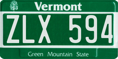 VT license plate ZLX594