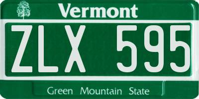 VT license plate ZLX595