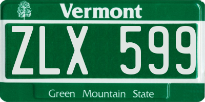 VT license plate ZLX599