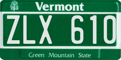 VT license plate ZLX610