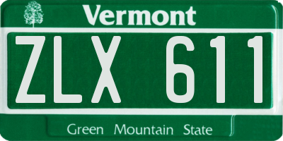 VT license plate ZLX611