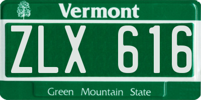 VT license plate ZLX616