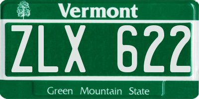 VT license plate ZLX622