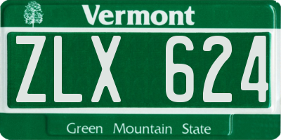 VT license plate ZLX624