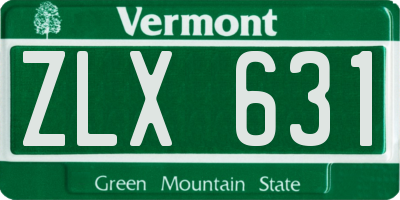 VT license plate ZLX631