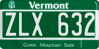 VT license plate ZLX632